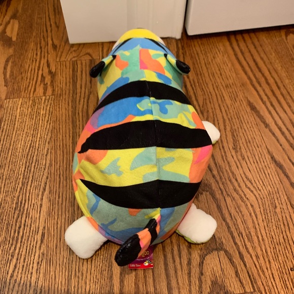 16" Plush 2 in 1 Pillow - Rainbow Tiger Transforming to Turtle - Picture 3 of 10